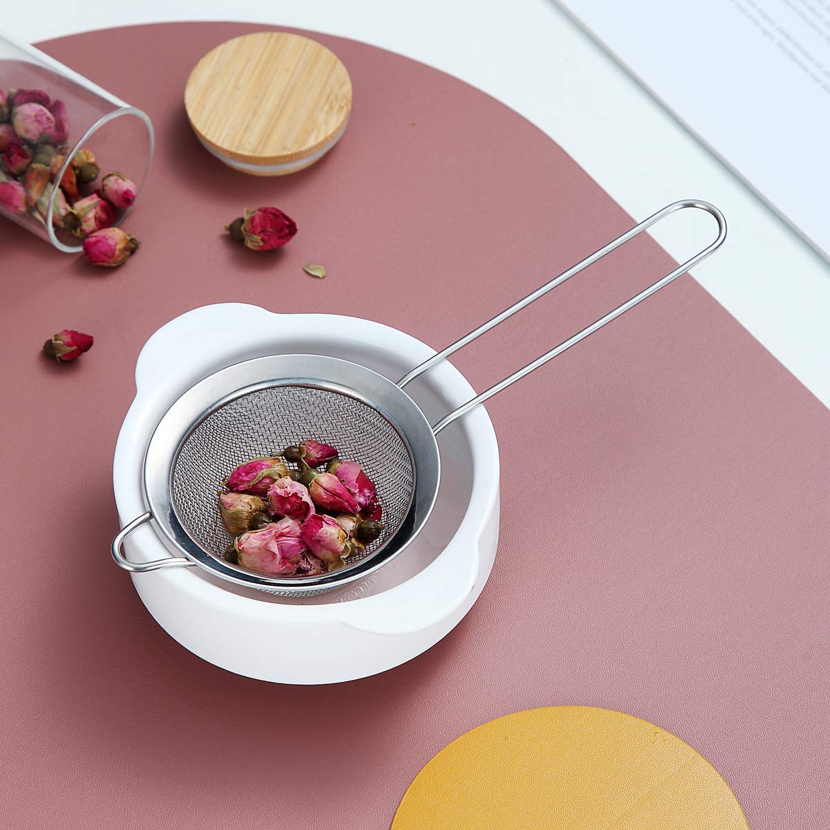 Kyraton Fine Mesh Strainer 6 Pieces Set, Flour Sifter For Baking, Stainless Steel Clander, Matcha Tea Strainer, Gravy Separator,